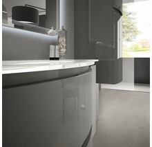 Meuble sous-vasque Vague hauteur 55 largeur 69 profondeur 52 cm anthracite
