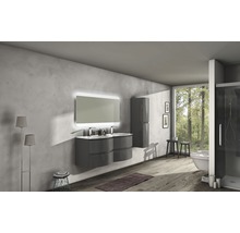 Meuble sous-vasque Vague hauteur 55 largeur 69 profondeur 52 cm anthracite