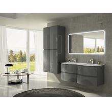 Meuble sous-vasque Vague hauteur 55 largeur 69 profondeur 52 cm anthracite