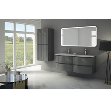 Meuble sous-vasque Vague hauteur 55 largeur 69 profondeur 52 cm anthracite