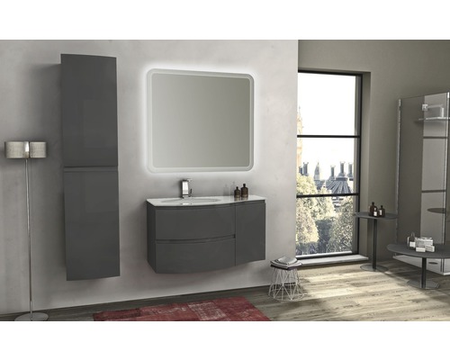 Ensemble de salle de bains avec meuble sous-lavabo, armoire de toilette et armoire haute