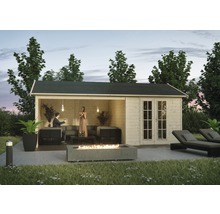 Abri de jardin SKAN HOLZ Tilburg avec plancher 613 x 420 cm naturel