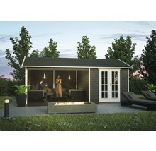 Gartenhaus SKAN HOLZ Tilburg mit Fußboden 613 x 420 cm schiefergrau