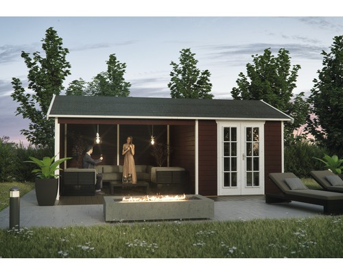 Abri de jardin SKAN HOLZ Tilburg avec plancher 613 x 420 cm rouge de Falun Abri de jardin SKAN HOLZ Tilburg avec plancher 613 x 420 cm rouge de Falun