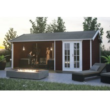 Gartenhaus SKAN HOLZ Tilburg mit Fußboden 613 x 420 cm schwedischrot