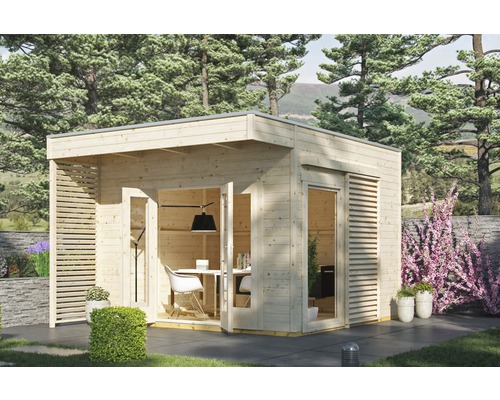 Gartenhaus SKAN HOLZ Tokio 2 einschalig mit Fußboden und KSK-M Dachbahn 340 x 440 cm natur Gartenhaus SKAN HOLZ Tokio 2 einschalig mit Fußboden und KSK-M Dachbahn 340 x 440 cm natur