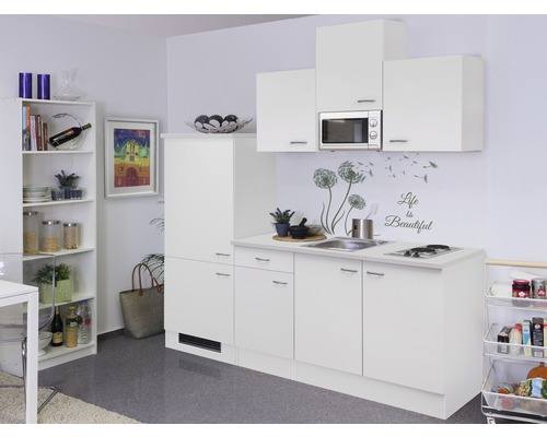 Flex Well Küchenzeile mit Geräten Wito 210 cm Frontfarbe weiß matt  Korpusfarbe weiß zerlegt - HORNBACH Luxemburg