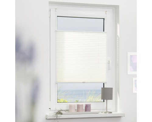 Lichtblick Faltenplissee Tageslicht mit Seitenverspannung weiß 45x130 cm Fenster mit Faltstore zur Beschattung