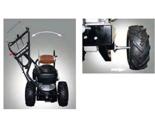 Motobineuse avec poignée réglable et traction