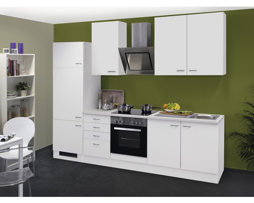 Flex weiß mit 270 zerlegt Frontfarbe weiß cm - Küchenzeile Korpusfarbe Well Luxemburg HORNBACH Geräten Wito matt