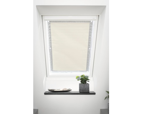 Protection contre le soleil pour fenêtre de toit Lichtblick Thermofix occultant crème 94x113,5 cm