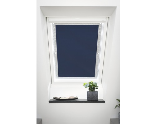 Lichtblick Dachfenster Sonnenschutz Thermofix verdunkelnd blau 59x113,5 cm