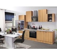 Cuisine complète avec appareils Flex Well Nano 280 cm hêtre mat démontée variante réversible 00008901
