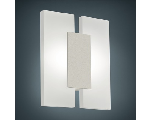 Applique murale LED 480 lm 3000 K HxL 20x17 cm Metrass nickel/mat/satin Applique murale moderne avec élément de design rectangulaire