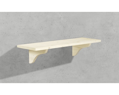 Étagère en bois avec supports d''étagère sur un mur