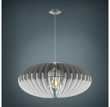 Suspension 1 ampoule Ø 70 cm gris/blanc/nickel