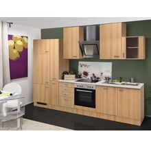 Cuisine complète avec appareils Flex Well Nano 310 cm hêtre mat démontée variante réversible 00009001