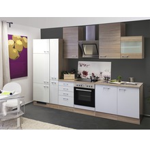 Cuisine complète Flex Well avec appareils Samoa 310 cm blanc sonoma chêne mat démontée variante réversible 00009004