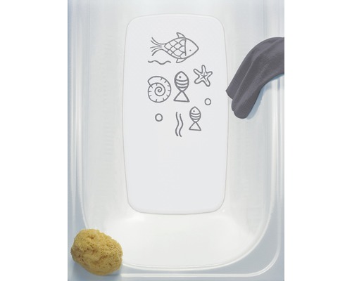 Baignoire avec siège de bain, éponge et gant de toilette