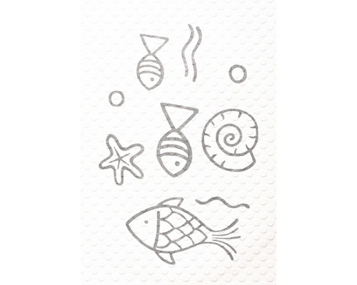 Illustration avec poissons, étoile de mer et coquillage