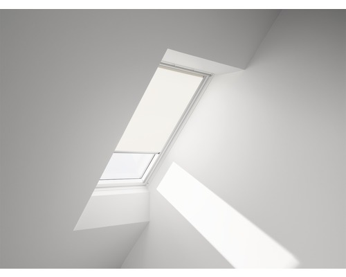 Store tamisant VELUX beige uni à commande manuelle cadre aluminium RFL F06 1086S