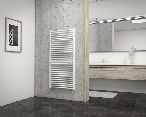 Radiateur de salle de bains SCHULTE Miami 1215x600 mm blanc raccordement des deux côtés en bas Radiateur de salle de bains SCHULTE Miami 1215x600 mm blanc raccordement des deux côtés en bas