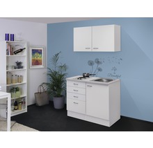 Flex Well Miniküche mit Geräten Wito 100 cm Frontfarbe weiß matt Korpusfarbe weiß zerlegt-thumb-0