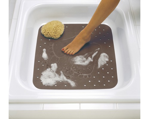 Receveur de douche avec tapis de bain, éponge de bain et pied