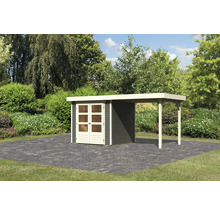Gartenhaus Karibu Kodiak 2 mit Schleppdach 484 x 238 cm terragrau