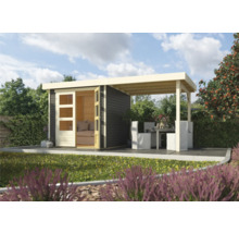 Gartenhaus Karibu Kodiak 2 mit Schleppdach 484 x 238 cm terragrau