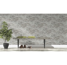 Papier peint intissé 939330 Factory 3 aspect pierre anthracite