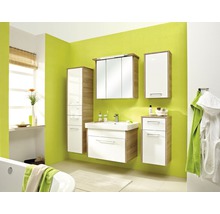 Set de meubles de salle de bains Pelipal Lagos lxhxp 80 x 58,5 x 48 cm couleur de façade blanc haute brillance avec vasque céramique blanc 382.000810-thumb-2