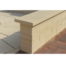 Couvre-mur pour muret travertin champagne 75 cm x 33 cm x 4 cm