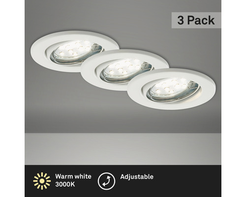 LED Einbauleuchten Set IP23 3-tlg 3x3W 3x250 lm 3000 K weiß Ø 8,6/6,8 cm 230V