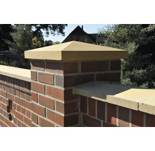 Pfeilerabdeckung Spitzdach naturgrau 40 cm x 40 cm x 4-6-4 cm