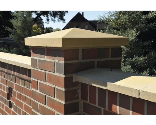 Chapeau pour pilier toit pointu gris naturel 40 x 40 x 4-6-4 cm