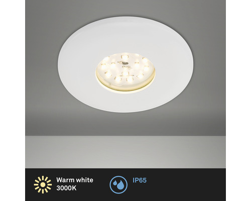 Spot à encastrer LED IP65 1x5W 1x400 lm 3000 K blanc chaud Attach blanc Ø  93/68 mm 230V - HORNBACH Luxembourg