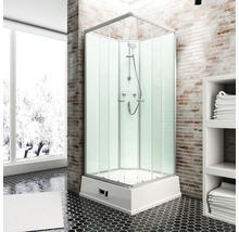 Cabine de douche SCHULTE Korfu 94 x 110 x 215 cm alu-naturel avec chauffe-eau et pompe-thumb-0
