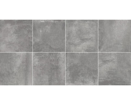 Carreaux gris à aspect ciment, adaptés aux revêtements muraux et de sol.