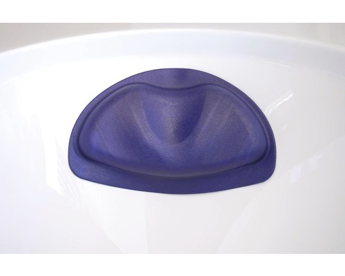 Appuie-tête bleu sur un lavabo