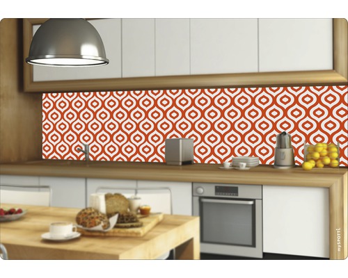 Crédence de cuisine à motifs dans une cuisine moderne