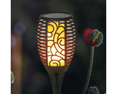 Solarleuchte mit Flammeneffekt für den Garten