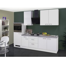Cuisine complète Flex Well avec appareils Varo 270 cm blanc mat démontée variante réversible 00011191