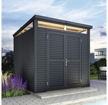 Gartenhaus Bertilo Woodline Pultdach mit Fußboden 226 x 240 cm anthrazit