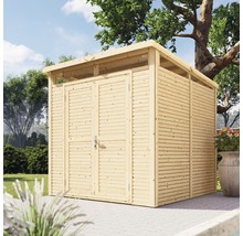 Gartenhaus Bertilo Woodline Pultdach mit Fußboden 226 x 240 cm natur