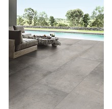 Dalle de terrasse FLAIRSTONE en grès cérame fin Loft Grey bords rectifiés 120 x 60 x 2 cm-thumb-0