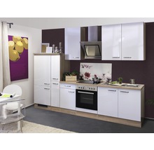 Cuisine complète Flex Well avec appareils Valero 300 cm blanc haute brillance démontée variante réversible 00010063