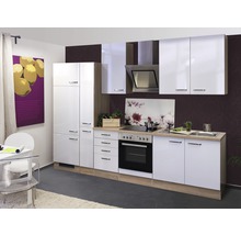 Cuisine complète Flex Well avec appareils Valero 300 cm blanc haute brillance démontée variante réversible 00010085