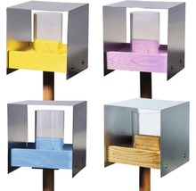 Bougeoir photophore avec verre en métal et bois, quatre couleurs différentes