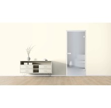 Modernes Interieur mit Kommode und Glastür